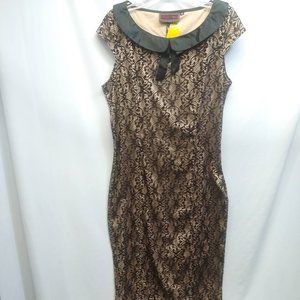 Voodoo Vixen 50's black lace dress boat neck